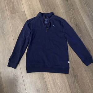 Boys Navy Quarter-Zip Sweater size 10-12 NWOT